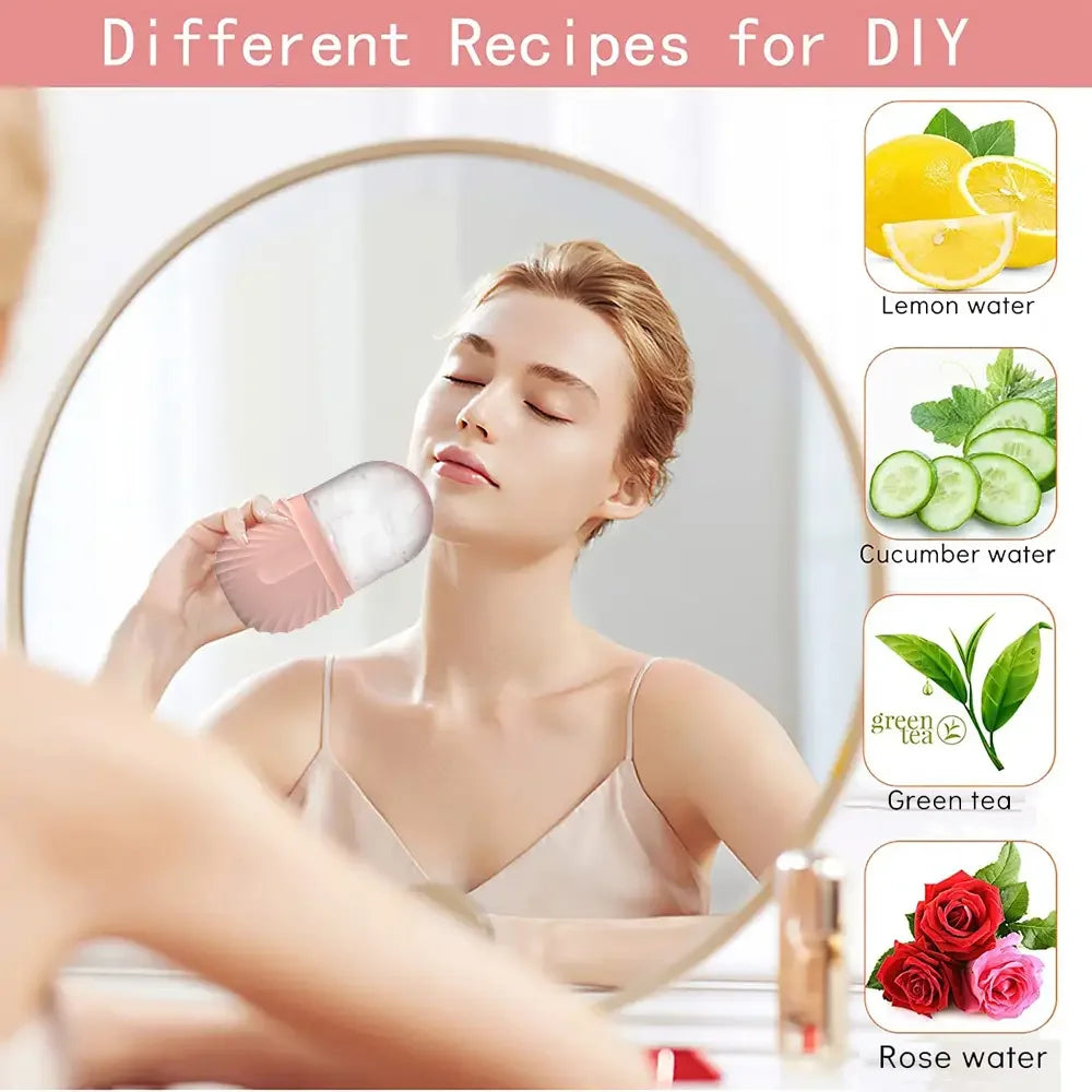 Ensemble de rouleaux de glace pour soins de la peau du visage, rouleau Facial en acier inoxydable Gua Sha, outil pour le visage, rouleau de Massage du visage, Cube de moule