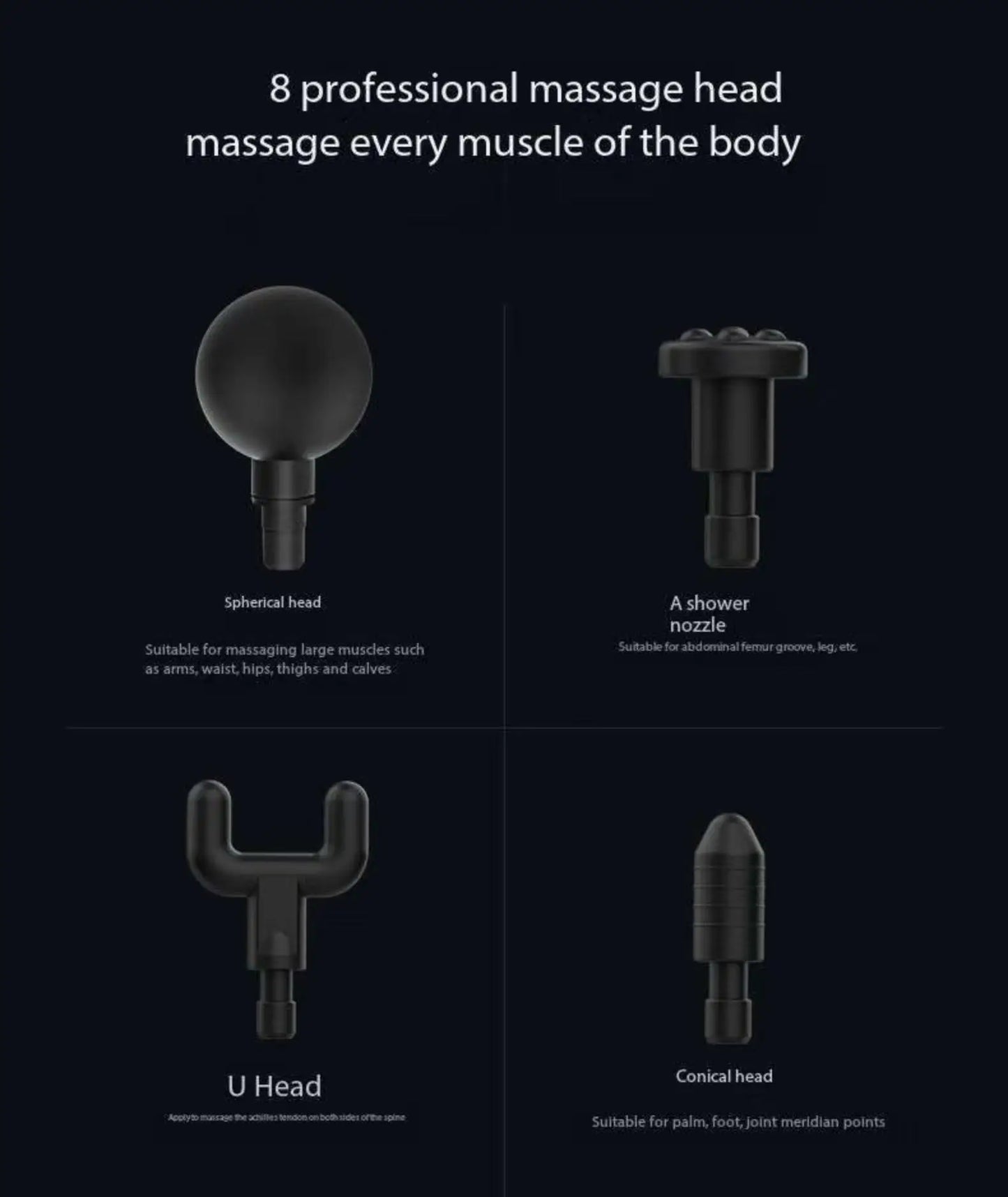 Lenovo – pistolet Fascia de marque, soulage en profondeur les douleurs musculaires, équipement de Fitness et de Relaxation, écran tactile LED, 8 têtes de Massage, cadeaux