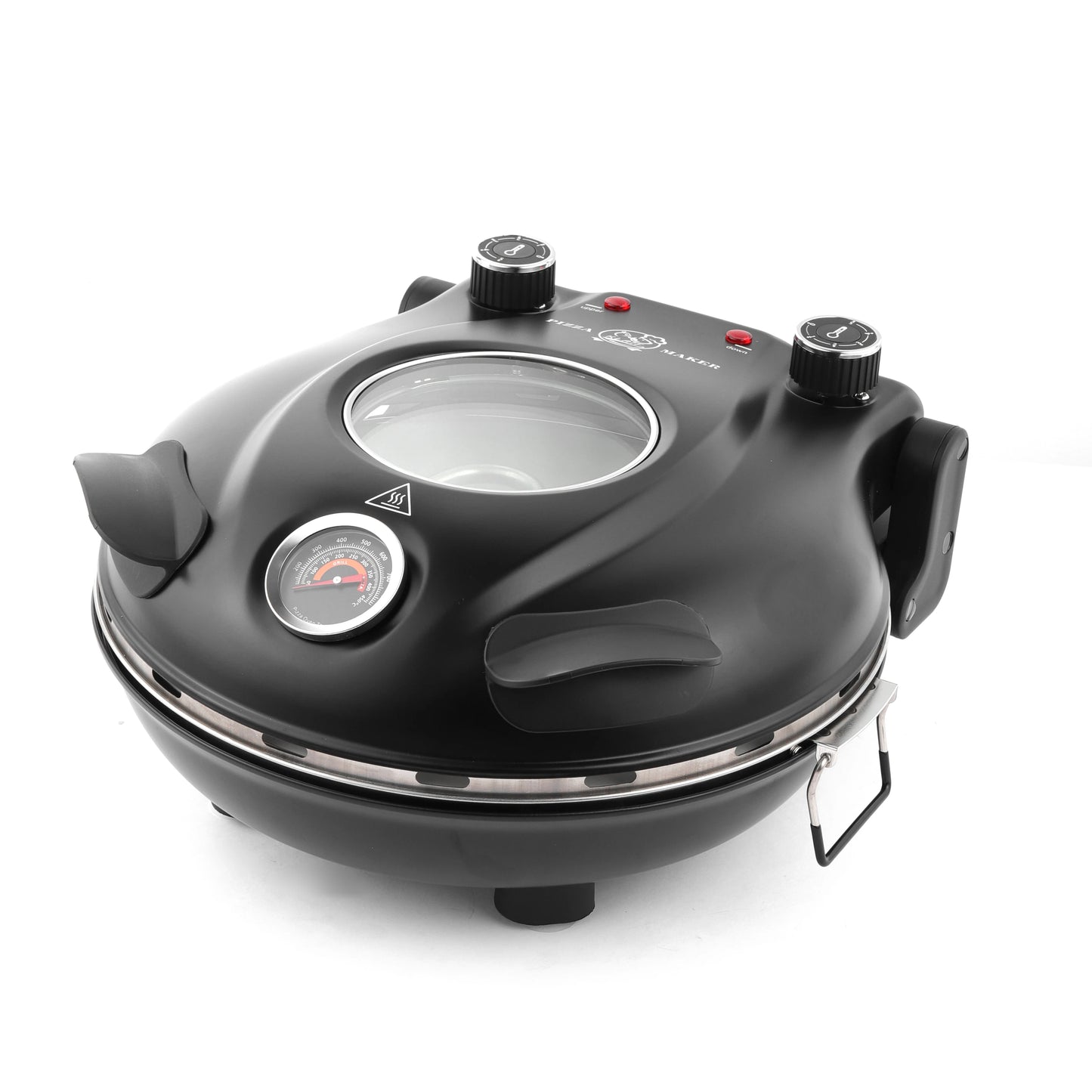 Machine à pizza électrique Klaif 420 ℃   Four à pizza 12 pouces 1200W avec 5 niveaux de température séparés, plaque en pierre résistante aux flammes, cuisson en 10 minutes