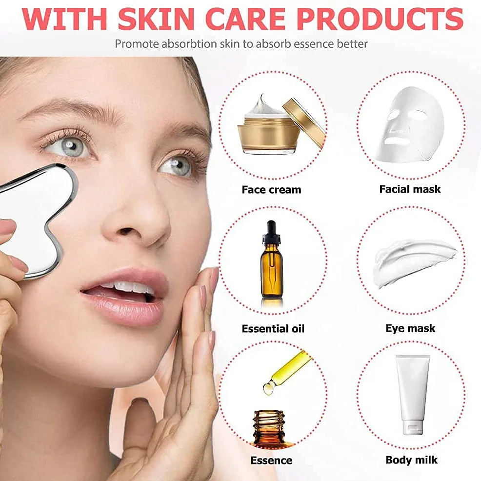 Ensemble de rouleaux de glace pour soins de la peau du visage, rouleau Facial en acier inoxydable Gua Sha, outil pour le visage, rouleau de Massage du visage, Cube de moule