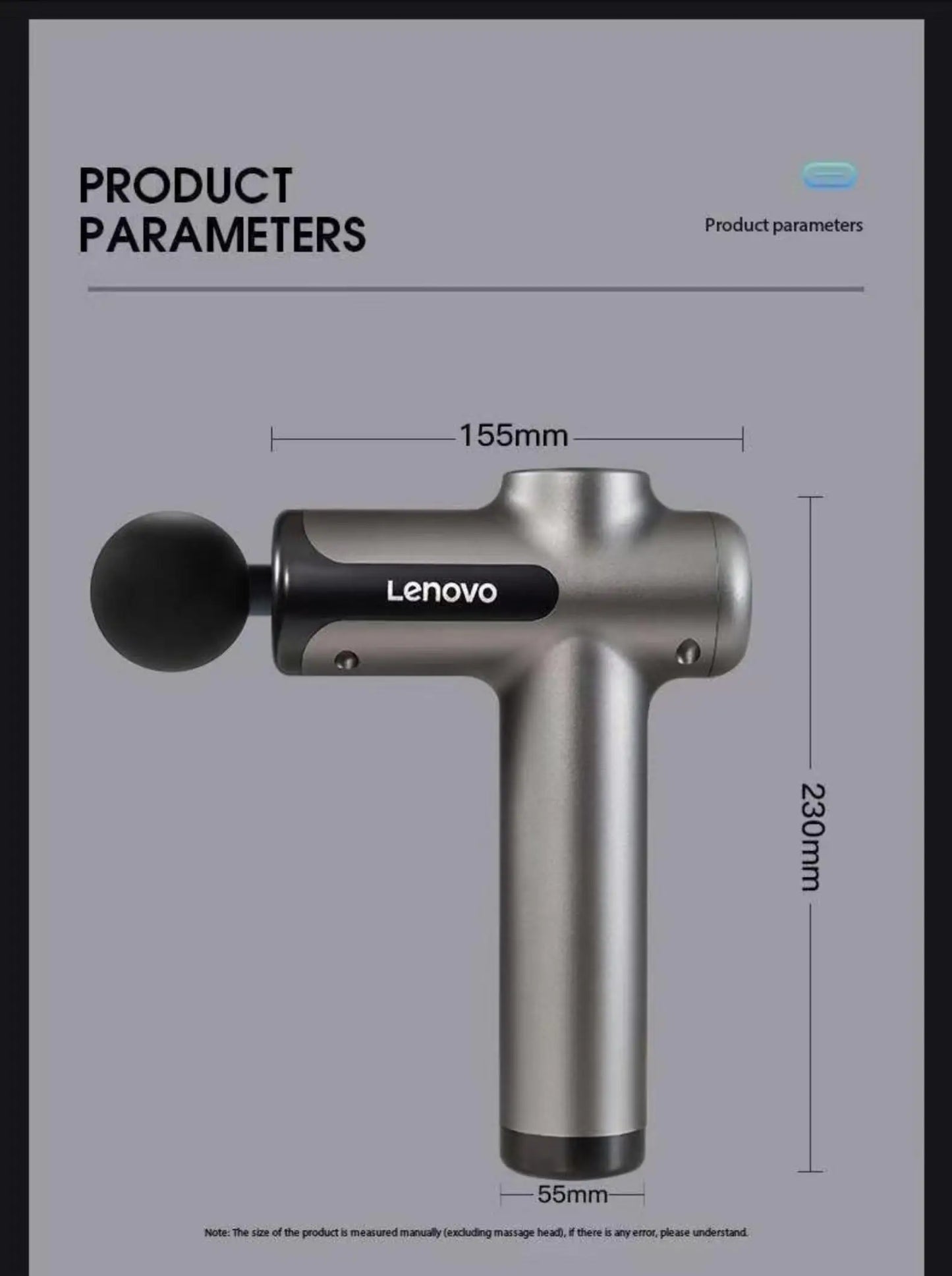 Lenovo – pistolet Fascia de marque, soulage en profondeur les douleurs musculaires, équipement de Fitness et de Relaxation, écran tactile LED, 8 têtes de Massage, cadeaux